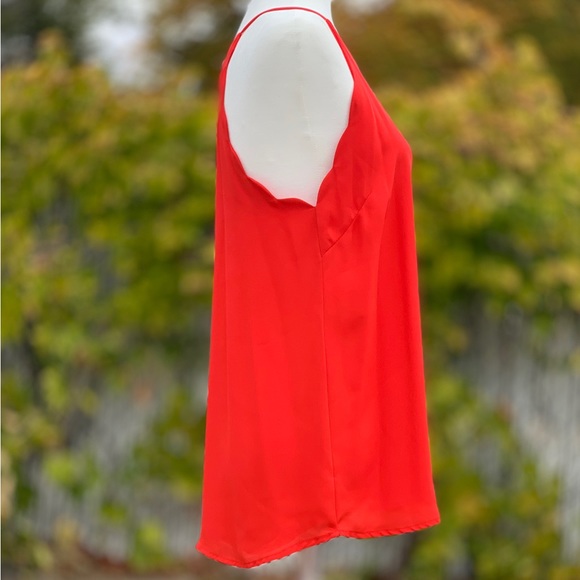 Stella Luce Red Scalloped Halter Blouse ~ Size Large - Picture 2 of 7